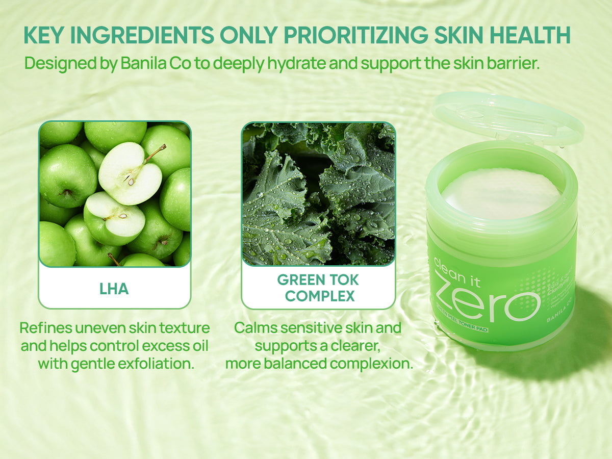 Clean It Zero Green Peel Toner Pads | Banila Co K-Beauty