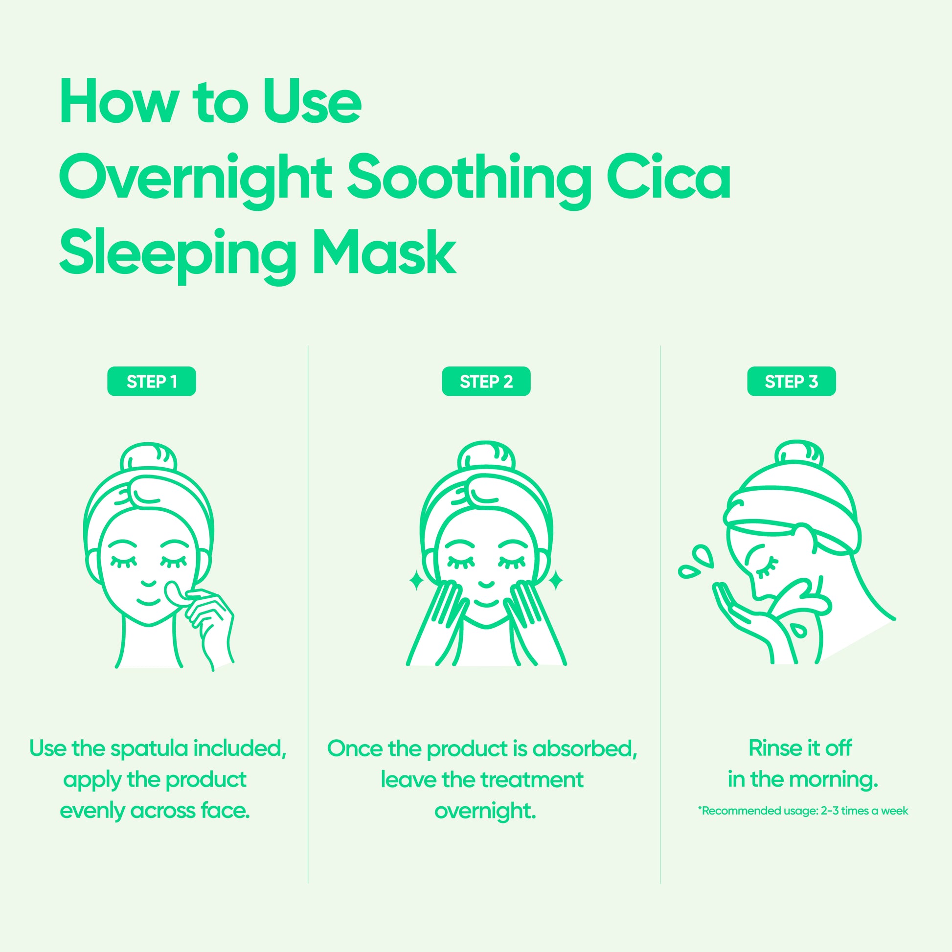 Clarity Sleep It Off Mask application steps tutorial with pea-sized amount